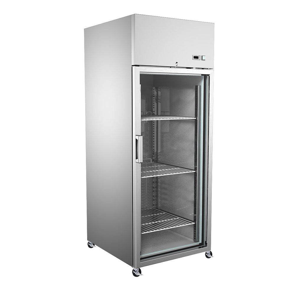 Refrigerador industrial acero inoxidable 1 puerta vidrio +2~+8℃ 740*830*2050 mm ventilación interna