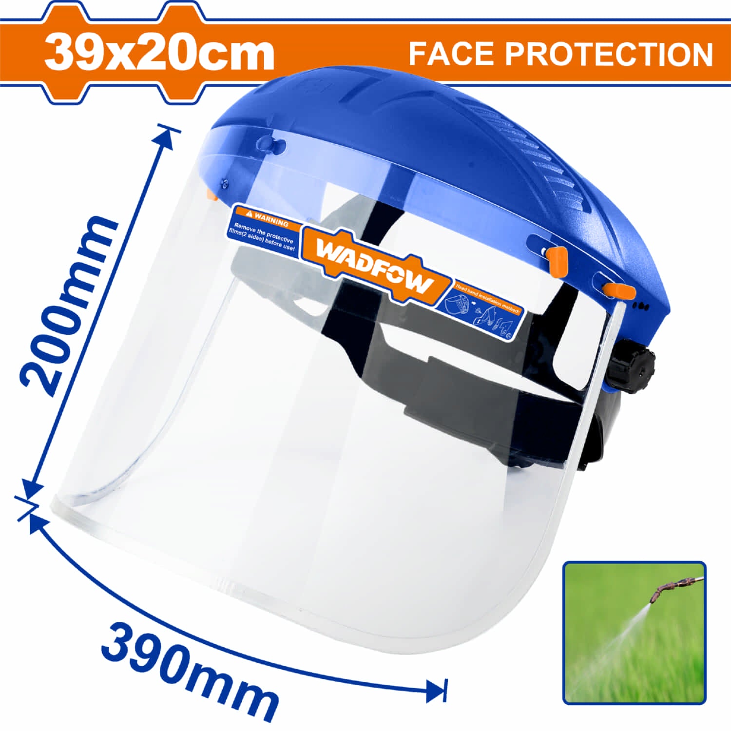 Mascara Facial protector transparente pantalla para la cara. Protege contra impactos. Ajustable. Visera face shield