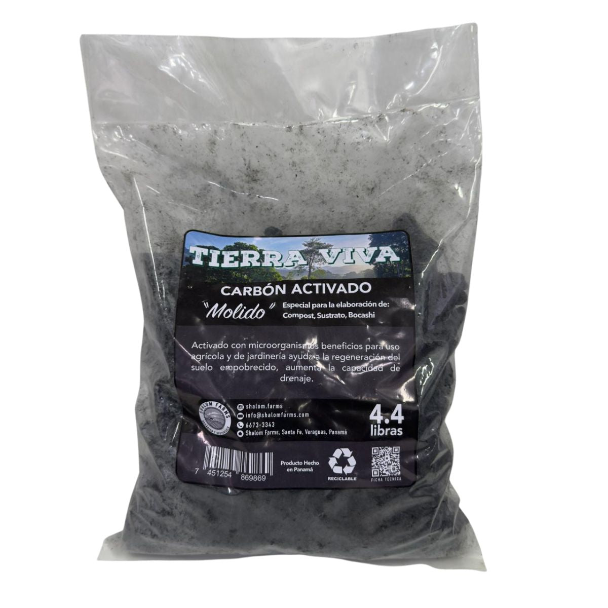 Carbon activado " Molido" 4.4 Libras
