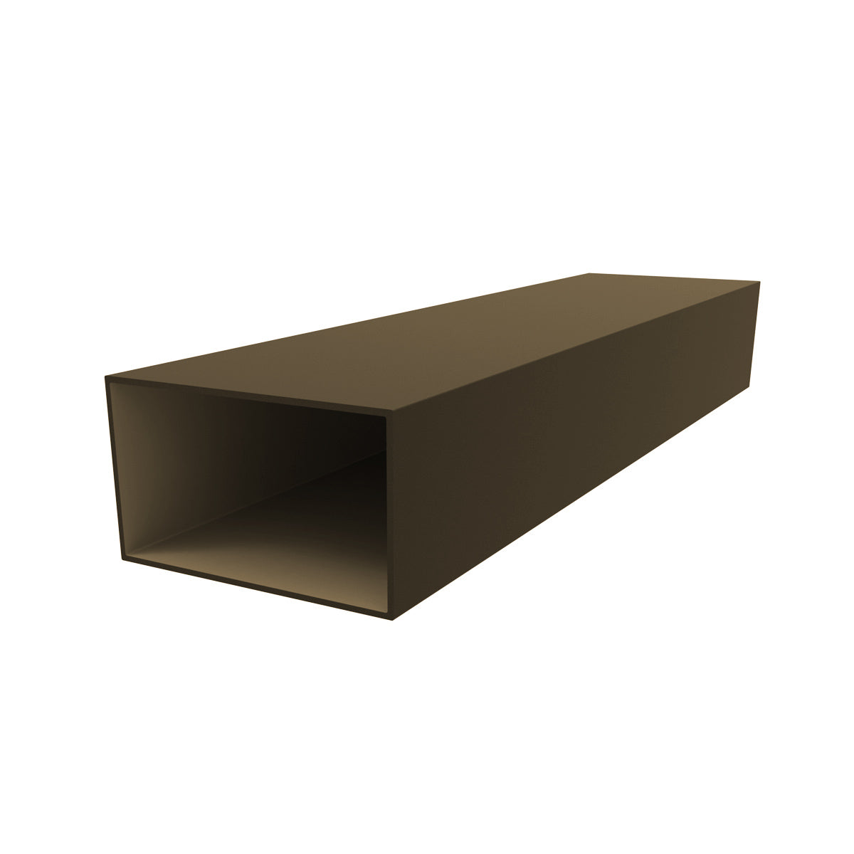 TR-11 Tubo Rectangular 3" x 1 3/4" Espesor 1.5 mm. Largo 5.85 mts. Acabado Anodizado Bronce 15