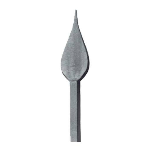 Punta de lanza soldable con 6011, Base cuadrada 14 x 14mm, 165mm de alto.