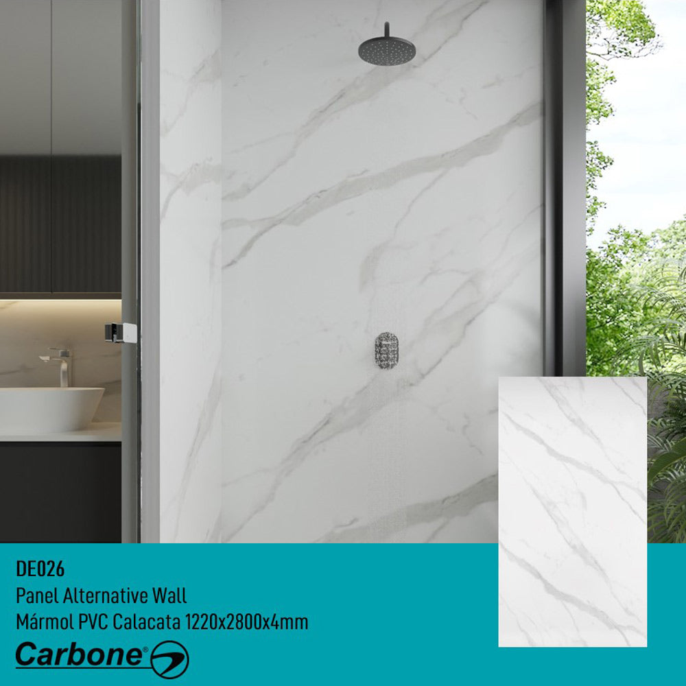 Panel Decorativo Mármol PVC 1.22 m x 2.80 m x 4 mm. Acabado: Matt Calacata