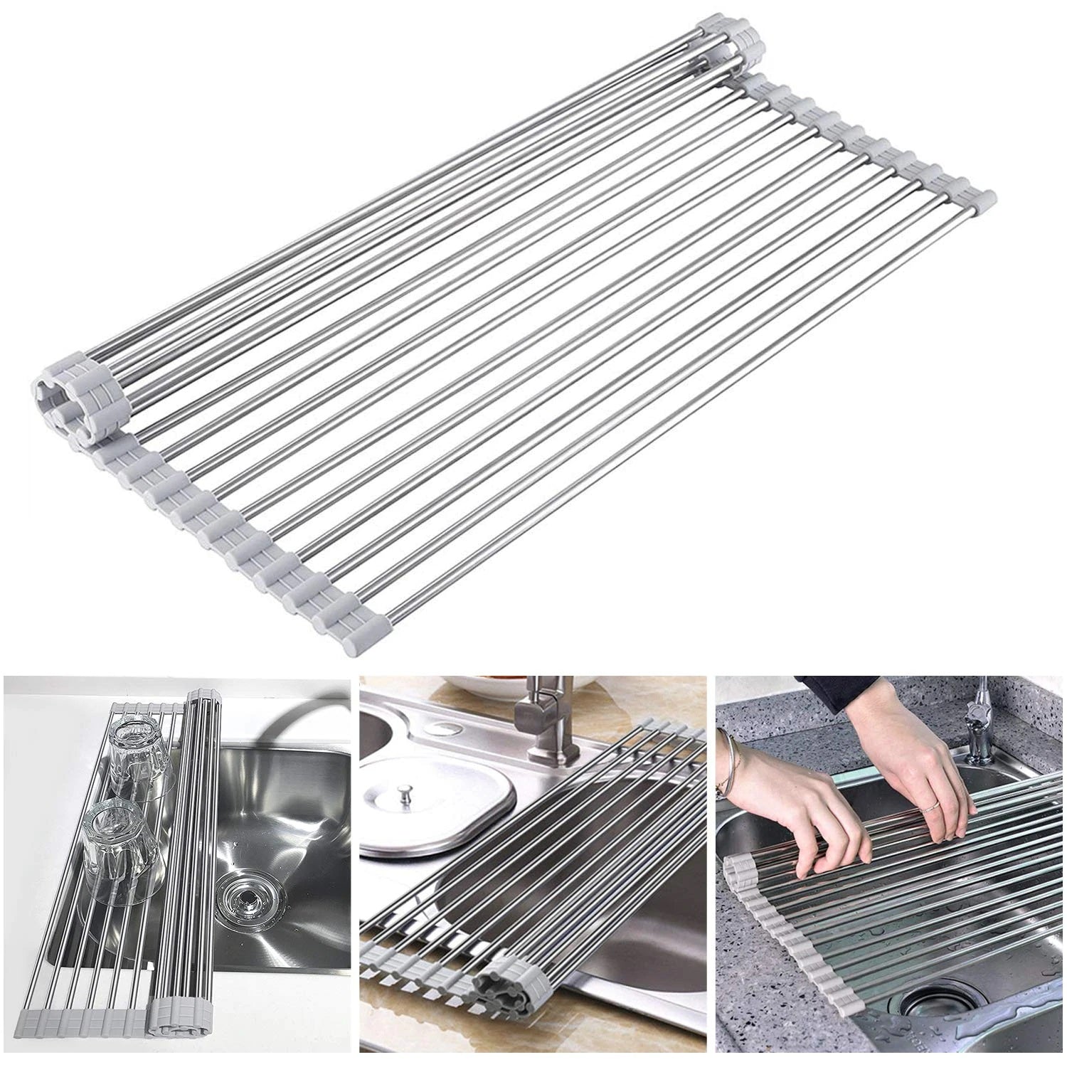 Escurridor plegable enrrollable 47*29*1cm inoxidable