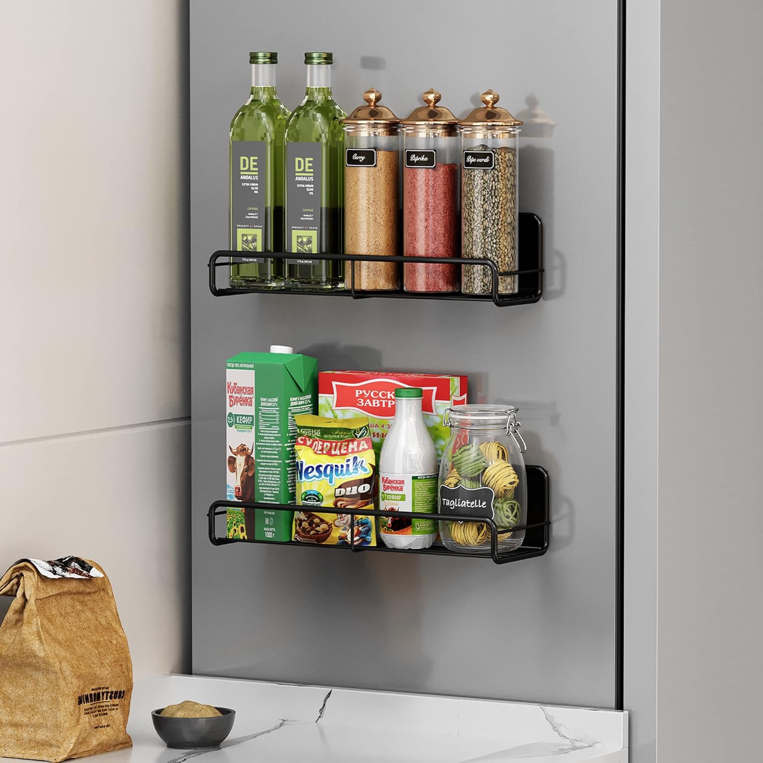Repisa Organizadora Desmontable Magnética Multiusos. Set 2 Niveles. Ahorra espacio en cocina y lavandería. Rack