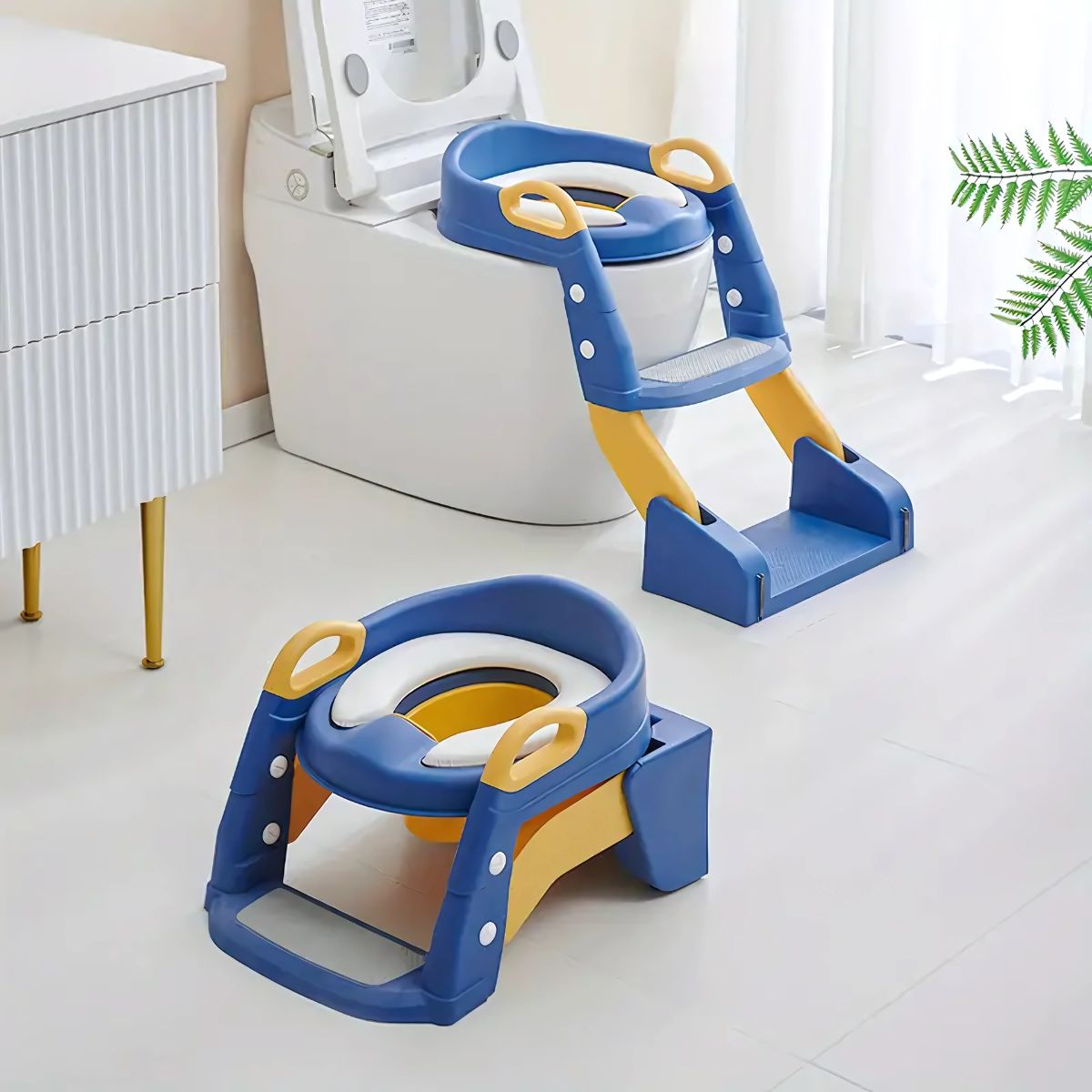 Asiento escalera de entrenamiento para niños inodoro . (2 en 1) Escalera infantil potty trainer.