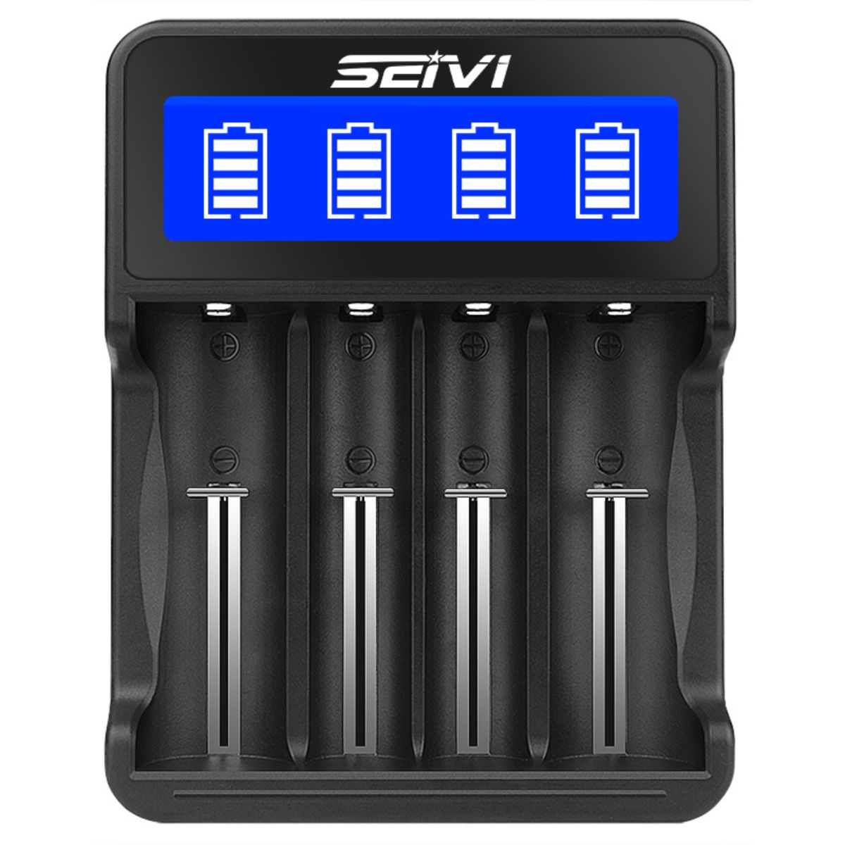 Cargador de Baterías Universal 18650 Recargable con Pantalla LCD, Entrada Tipo C. Carga Inteligente para Pilas AA AAA y Litio Multiformato. SW-4P