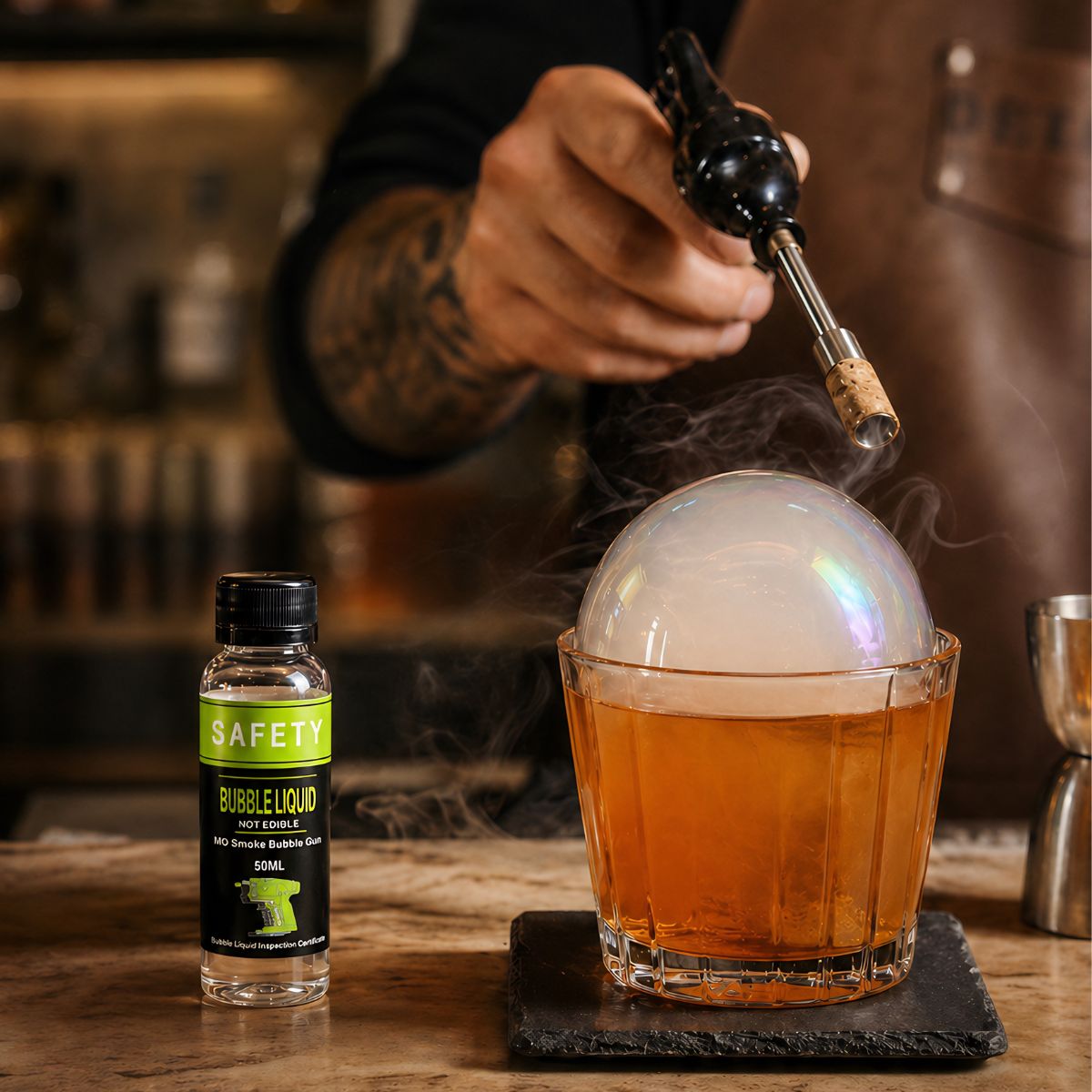 Líquido para Burbujas de Humo 50ml. Ideal para Cocteles y Cocina Molecular. Compatible con UR054