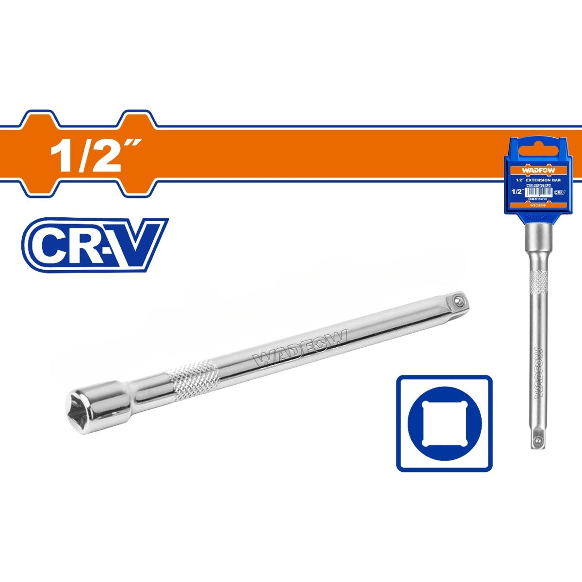 Barras de Extensión para Sockets de 1/2". Cr-V. Tratamiento térmico. Cromado.