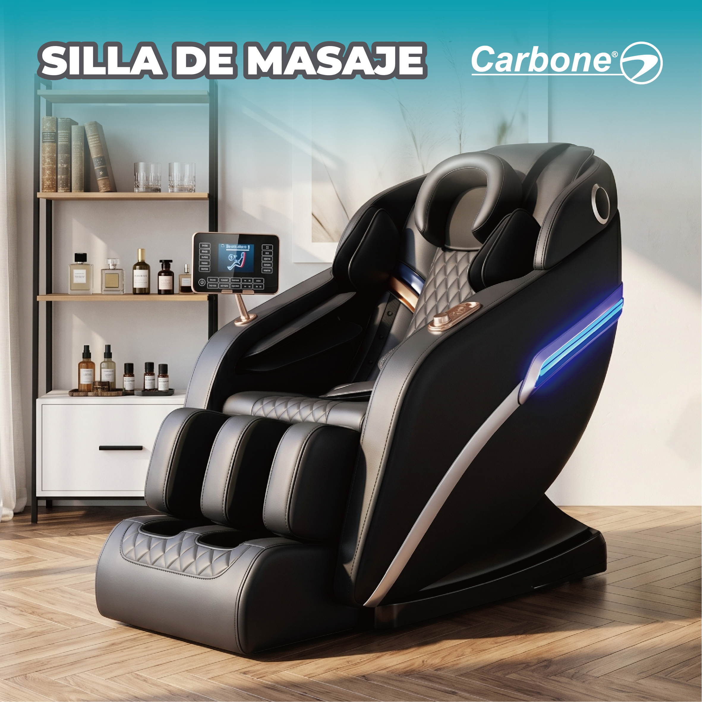 Silla Masajeadora Eléctrica 110V Sofá De Masajes Relajación Shiatsu Y Gravedad Cero. Sillon Con Pantalla De Control Y Bocina Bluetooth. Masajea Todo El Cuerpo. Butaca.