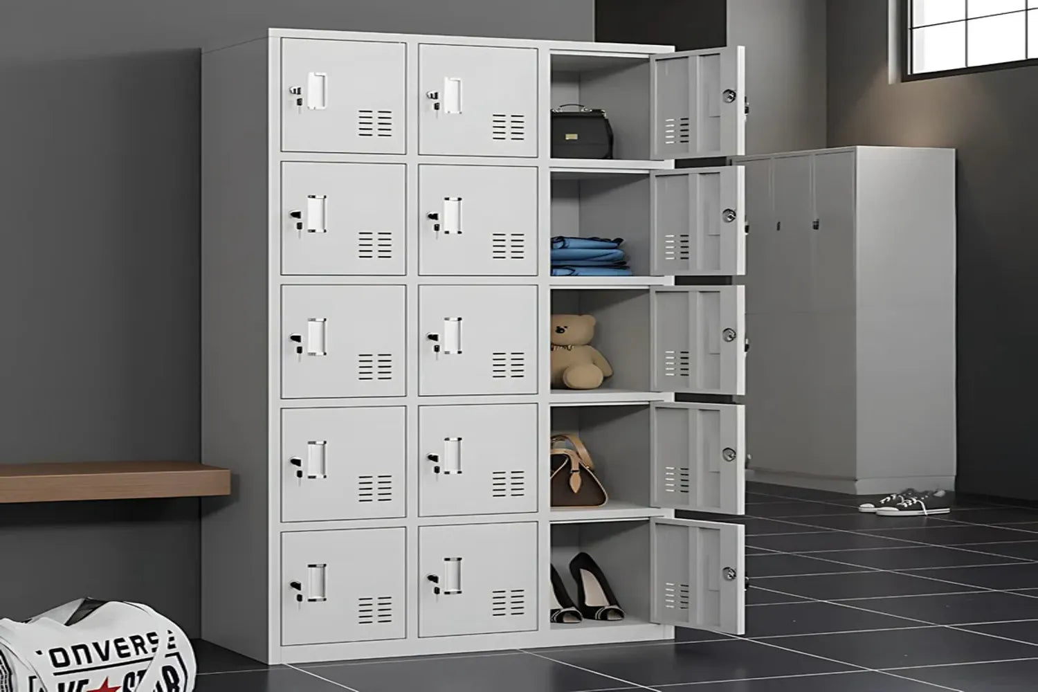 5 soluciones metálicas para maximizar espacio y orden: lockers, estanterías y armarios industriales