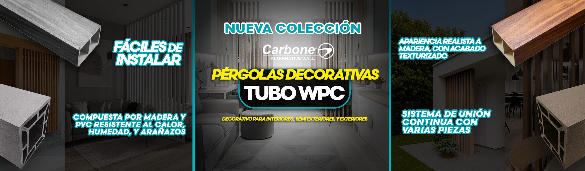 Pérgola Decorativa Tubo WPC