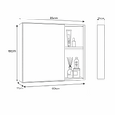 Gabinete Superior para Baño con Espejo 65×11×60 cm Carbon Fiber color Beige Crema