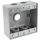 Caja Electrica Exterior 4"X4". 2 Entrada con 5 Huecos de 3/4. Dimensiones 2-3/16"X4-9/16"X4-9/16"