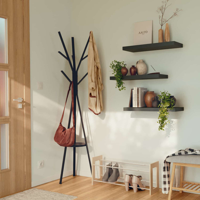 Repisas de pared 60 cm x 23.5 cm x 1 1/2" 38 mm espesor color Negro