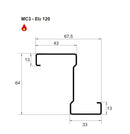 Puerta Multiuso Revrsible 990x2140mm marco MC3 color Gris 7035