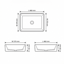 Lavamanos de Sobreponer Rectangular 48x37x13 cm Cerámica Sanitaria Premium, Diseño Moderno