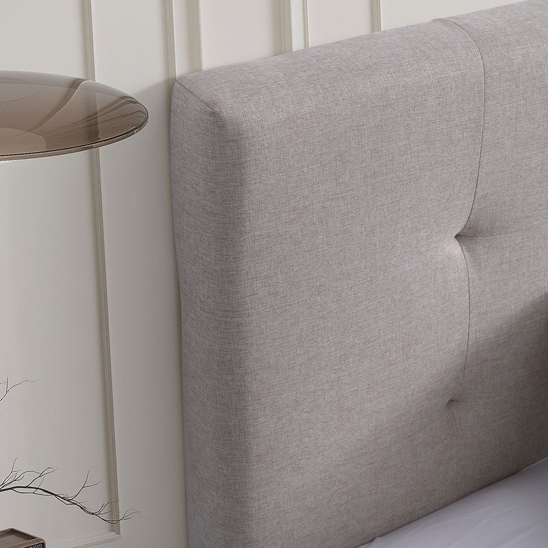 Camas fáciles de armar color Beige respaldar cabecera acolchado alto