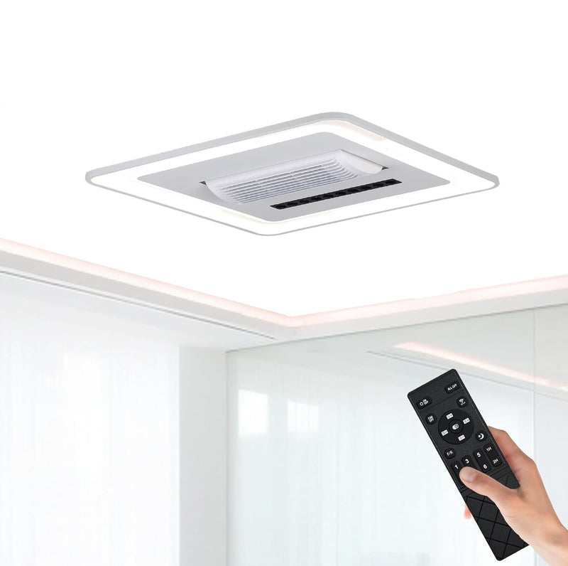 Abanico sin aspas Lampara LED Cuadrada decorativa dimeable 3000-6500K de 21" (54cm) 75w