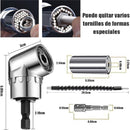 Extensiones de brocas flexibles. Juego de 24 piezas. Incluye soporte para brocas, enchufe de junta giratoria de 1/4”, 3/8” y 1/2”. Kit set