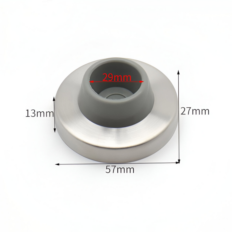 Tope Parador para puerta de acero inoxidable door stoper reten cuña goma pared Color Negro.