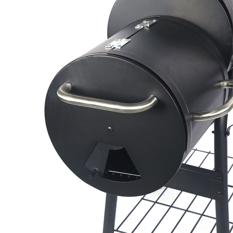 Parrilla BBQ con Ahumador Lateral Offset: Asador de Carbón Multifuncional para Cocción y Ahumado. Barbacoa.