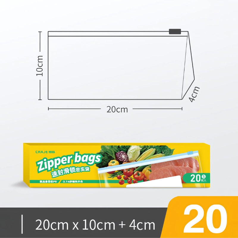 Bolsas de plastico tipo Ziploc. 10cmx20cmx4cm Bolsita con cierre para almacenamiento. (Paquete de 20 unidades)