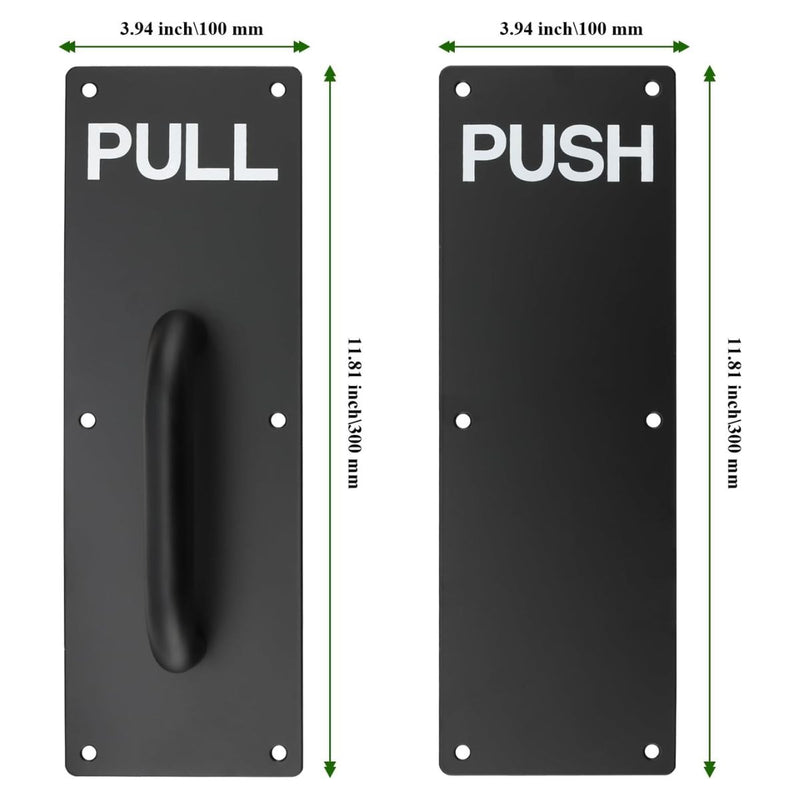 Tirador Acero Inoxidable Para Puertas Tipo Pull&Push. Color negro. (Se vende en set).