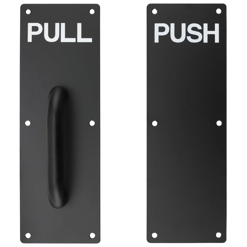 Tirador Acero Inoxidable Para Puertas Tipo Pull&Push. Color negro. (Se vende en set).