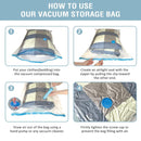Bolsas de almacenamiento al vacío para ropa. (Set de 12 piezas) Incluye bomba de mano. Ideal para viajes.