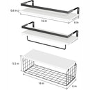 Repisas de pared. Estanterías flotantes (Set de 3 piezas).  Tablillas blancas.