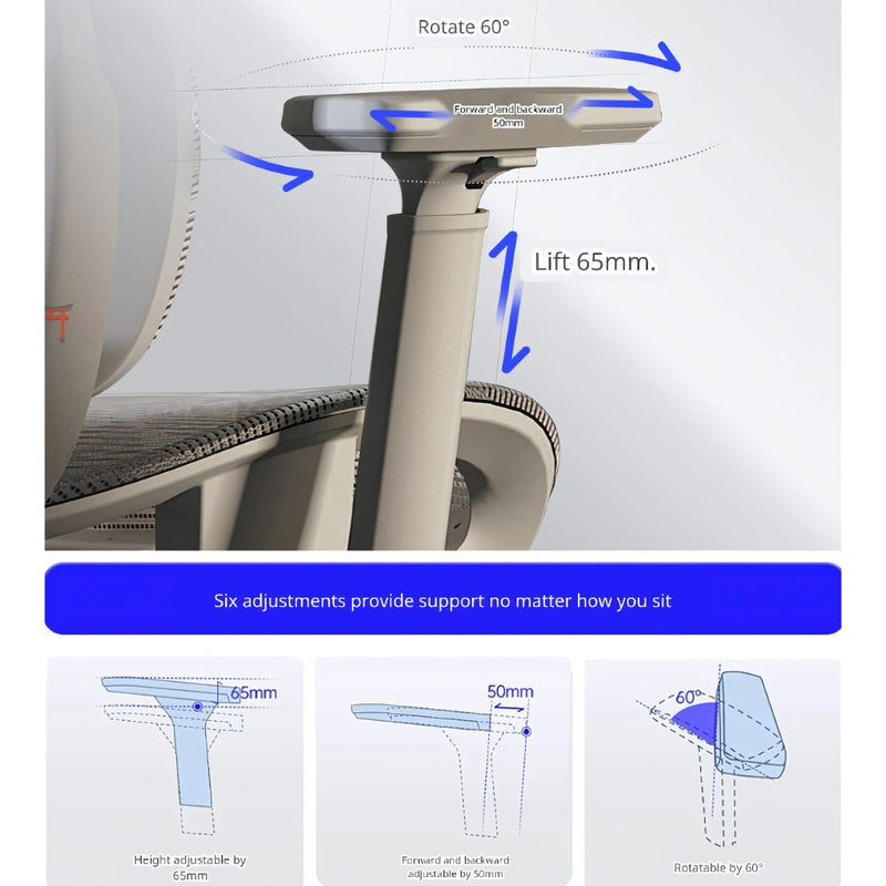 Silla de Oficina Ergonomica y Gaming  con Soporte 3D y Reclinación. Cómoda silla de computadora, Color gris para escritorio.