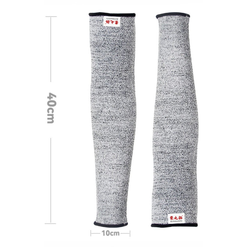 Manga anticorte nivel 5 HPPE. Mangas protectoras de seguridad. (PAR) 40cms de largo. Proteccion de muñecas muñequeras trabajo con vidrios y materiales cortantes