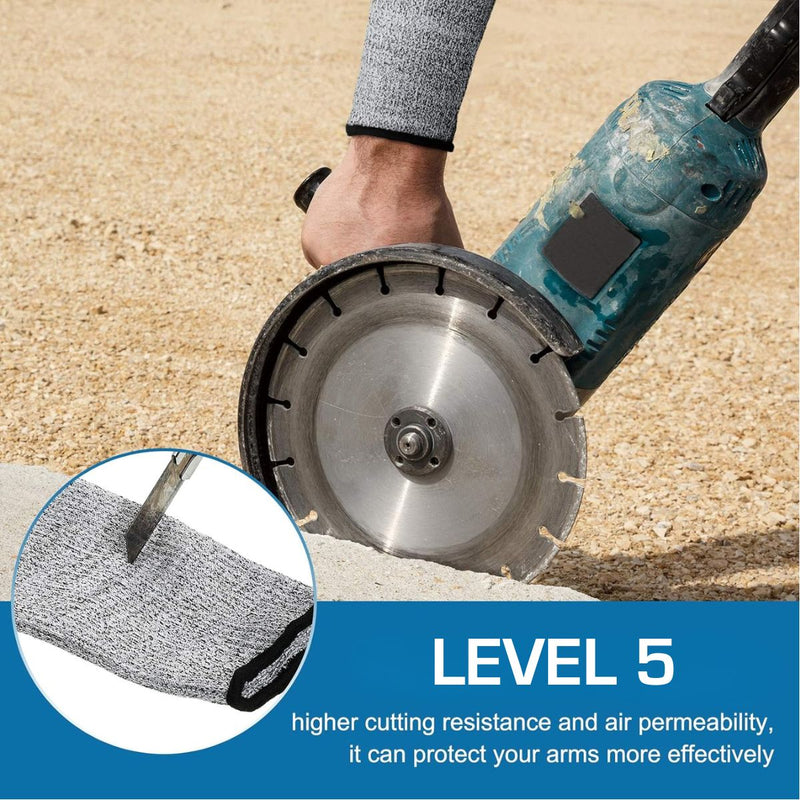 Manga anticorte nivel 5 HPPE. Mangas protectoras de seguridad. (PAR) 40cms de largo. Proteccion de muñecas muñequeras trabajo con vidrios y materiales cortantes