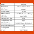 Estación de Energía Solar Portátil Multifuncional. Luz de Alta Potencia para Exteriores e Iluminación Interior. Sistema con panel solar. Power bank bateria respaldo incluye bocina
