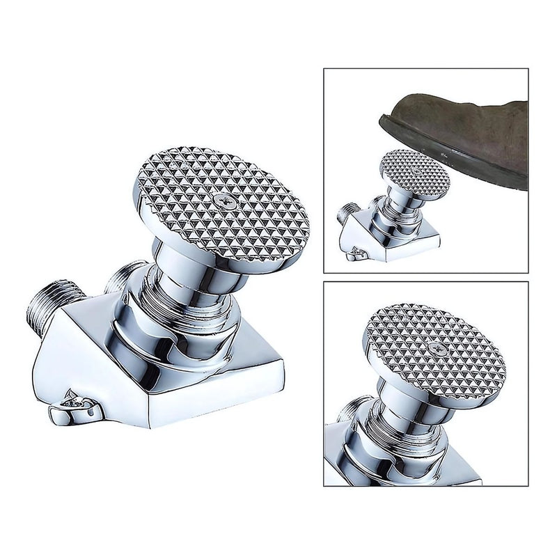 Grifo con válvula de pie. Llave de lavamanos con palanca de pedal. Manos libres. Llave sin contactor