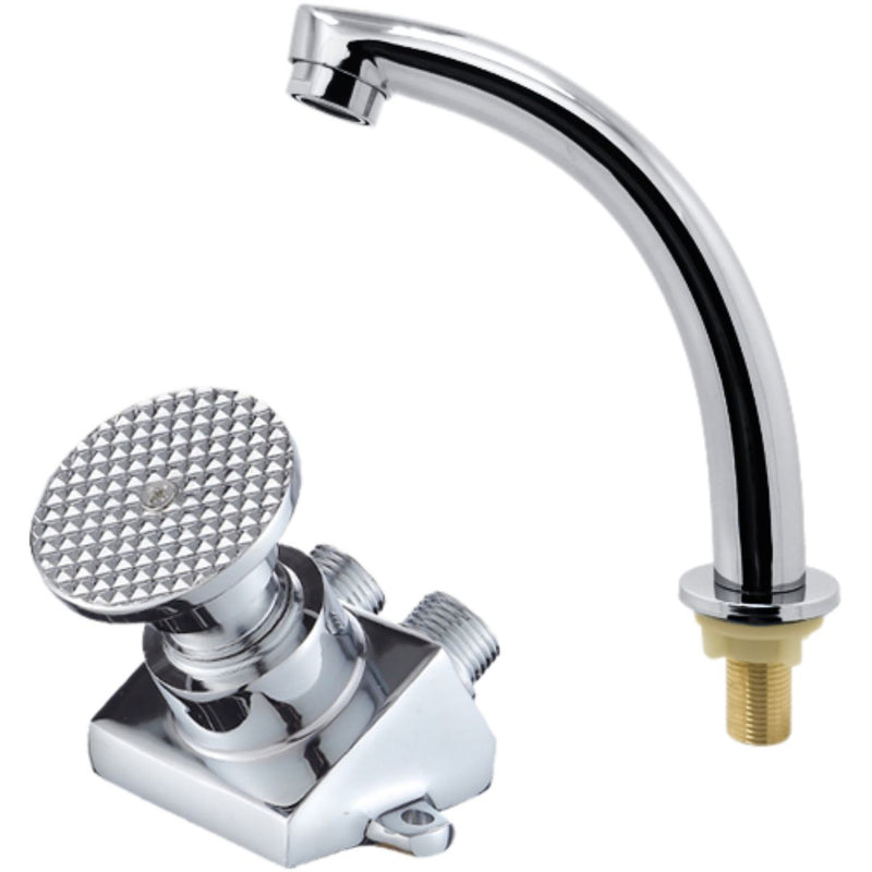 Grifo con válvula de pie. Llave de lavamanos con palanca de pedal. Manos libres. Llave sin contactor