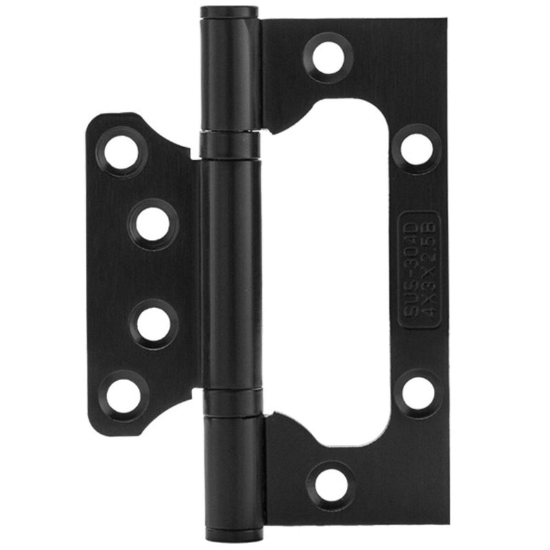 Bisagra mariposa para puerta 4" x 3" x 2.1mm. Acero inoxidable. Color negro. (1 Pza)