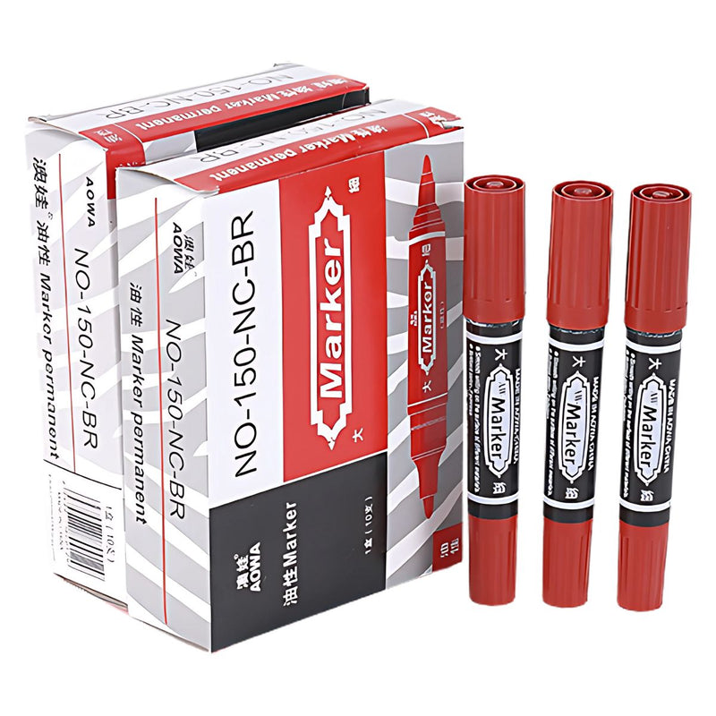 Marcador rojo Permanente. Punta Redondeada. (Caja de 10 unidades) Piloto rojo. Rotulador.