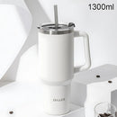 Botella termo de 44oz. Vaso térmico de acero inoxidable. Color blanco.