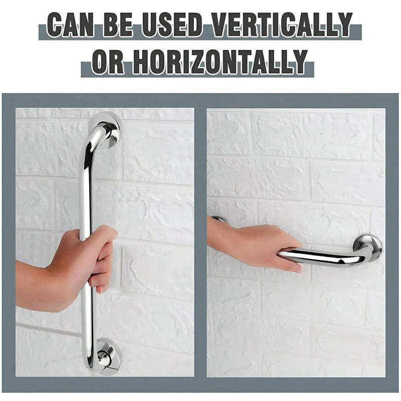 Barra de seguridad apoyo Inoxidable para Baño 124cm Antideslizante para Ducha, WC y Escaleras. Soporte.