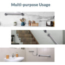 Barra de seguridad apoyo Inoxidable para Baño 124cm Antideslizante para Ducha, WC y Escaleras. Soporte.