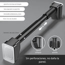 Barra ajustable para cortinas, closets y duchas de acero inoxidable. Palo extensible. Sin perforaciones. Se adapta a cualquier pared.