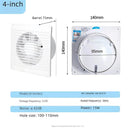 Extractor de Aire compacto 4'' para Pared – Alta Potencia y Bajo Consumo, Ideal para Baños y Cocinas 110V