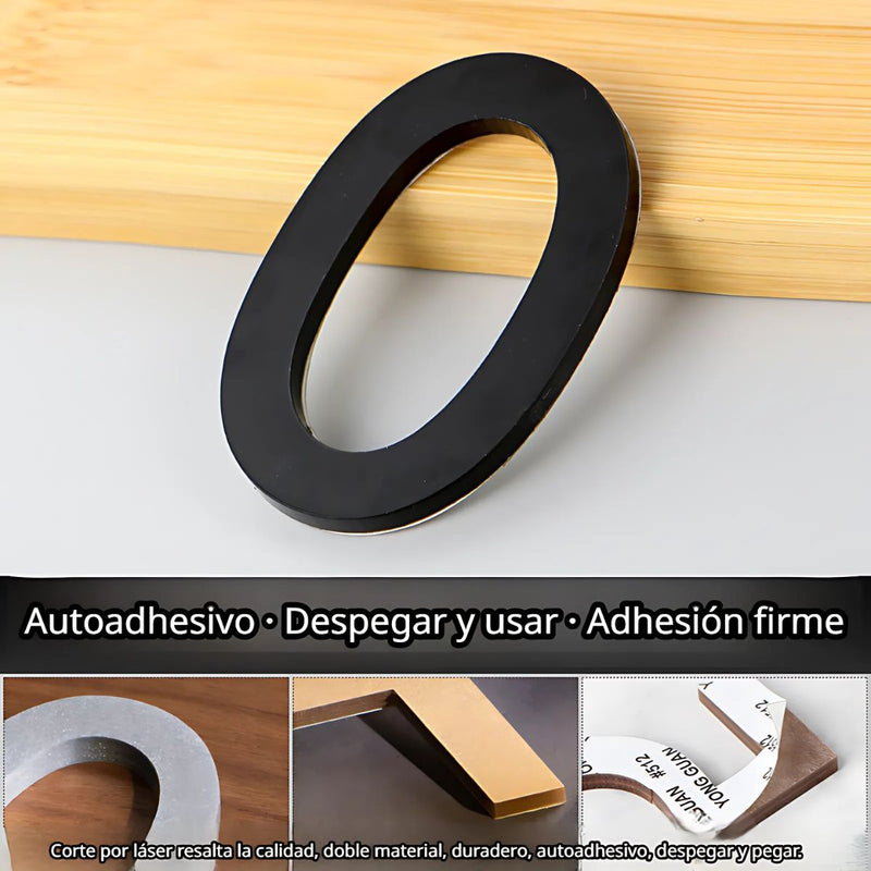 Números en Acrílico Autoadhesivo 10x6.6cm para Fachadas y Puertas. Letrero Señal Numérica Adhesiva. (Unidad)