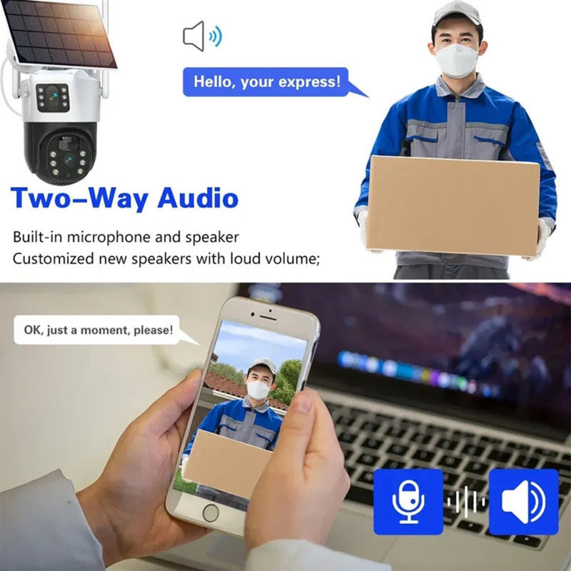 Cámara De Seguridad Solar 4G. Cámara de videovigilancia. A prueba de agua.