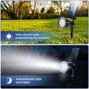 Foco lapara Solar para césped o pared 18LED. Lampara negra Con Panel Sol Integrado. Reflector Solar Para Jardín. Ilumina hasta 7 metros. (Luz blanca)