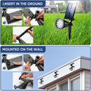 Foco lapara Solar para césped o pared 18LED. Lampara negra Con Panel Sol Integrado. Reflector Solar Para Jardín. Ilumina hasta 7 metros. (Luz blanca)