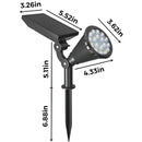 Foco lapara Solar para césped o pared 18LED. Lampara negra Con Panel Sol Integrado. Reflector Solar Para Jardín. Ilumina hasta 7 metros. (Luz blanca)