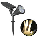 Foco lapara Solar para césped o pared 18LED. Lampara negra Con Panel Sol Integrado. Reflector Solar Para Jardín. Ilumina hasta 7 metros. (Luz blanca)
