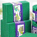 Pad abrasivo de satinar Esponja para fregar de nylon. Color verde. (Pack de 5 unidades). Multiusos. 15x10x0.8 cm